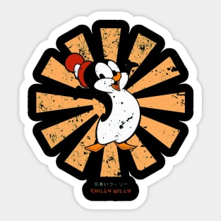 Chilly Willy Retro Japanese Sticker